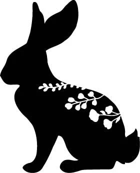 Metal Art Floral Rabbit, Bunny, Bunny rabbit Stake Decoration , Garden Art, Yard Art, Hand Made, Fall Decor, Outdoor Garden Decor Stake Attached(12" Stake Detachable)