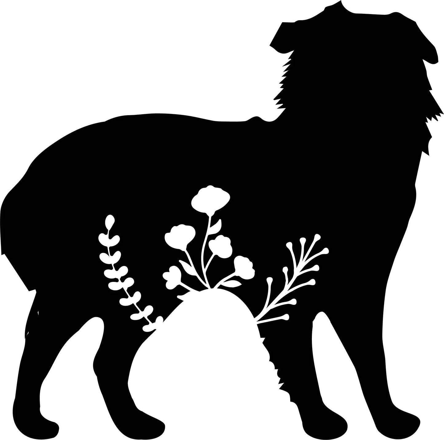 Australian Shepherd Floral Garden Decor