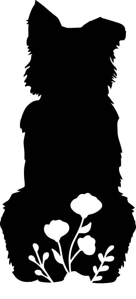 Border Collie Floral Wall Decor