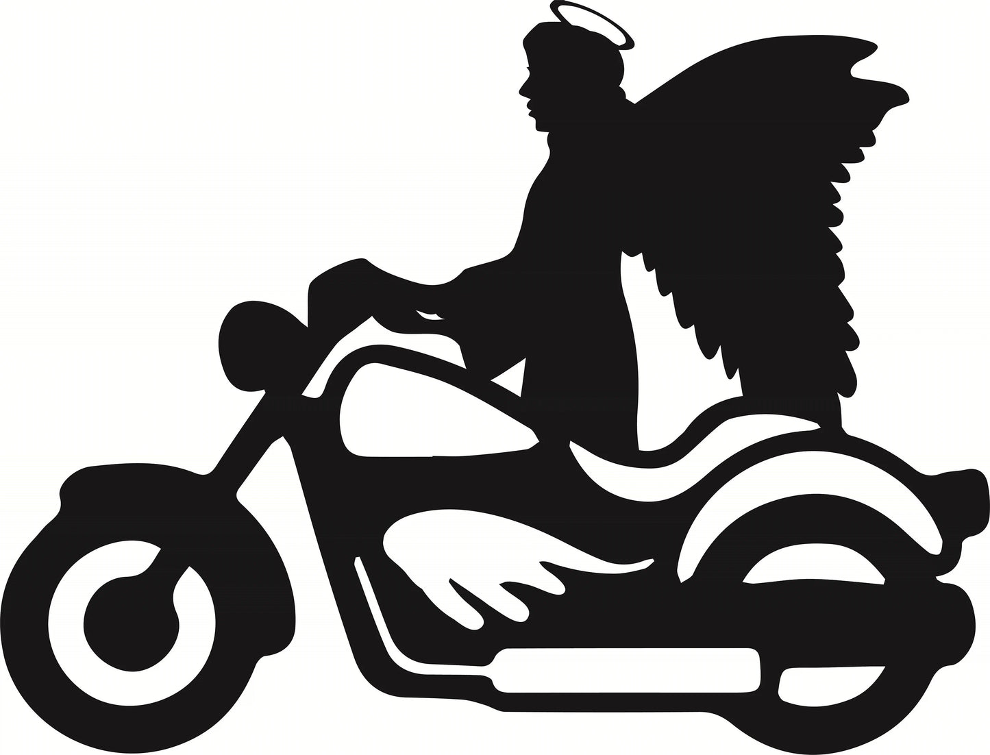 Motorcycle Angel Memorial Metal Yard Art Stake Decoration, Garden, Yard Art, Spring Garden Decoration, Outdoor Garden Decor, Gift, Memorial Stake Attached(12" Stake Detachable)