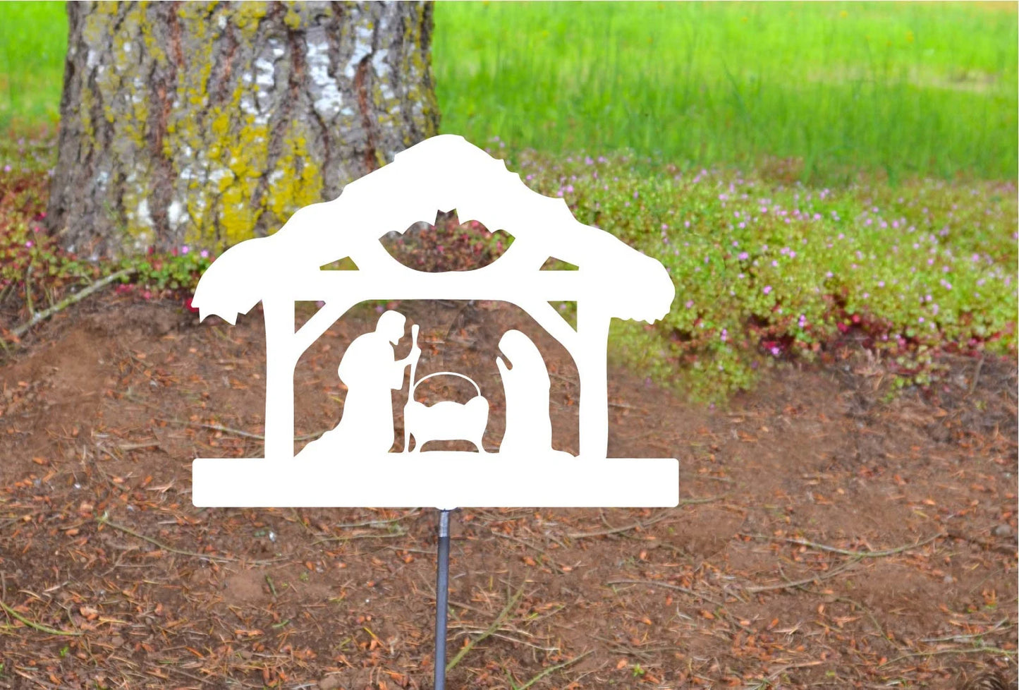 Nativity Metal Yard Sign, Nativity Set, Nativity Scene, Manger Scene, Outdoor Christmas Decor, Christmas Yard Decor, Christian Christmas, Stake Attached(12" Stake Detachable)