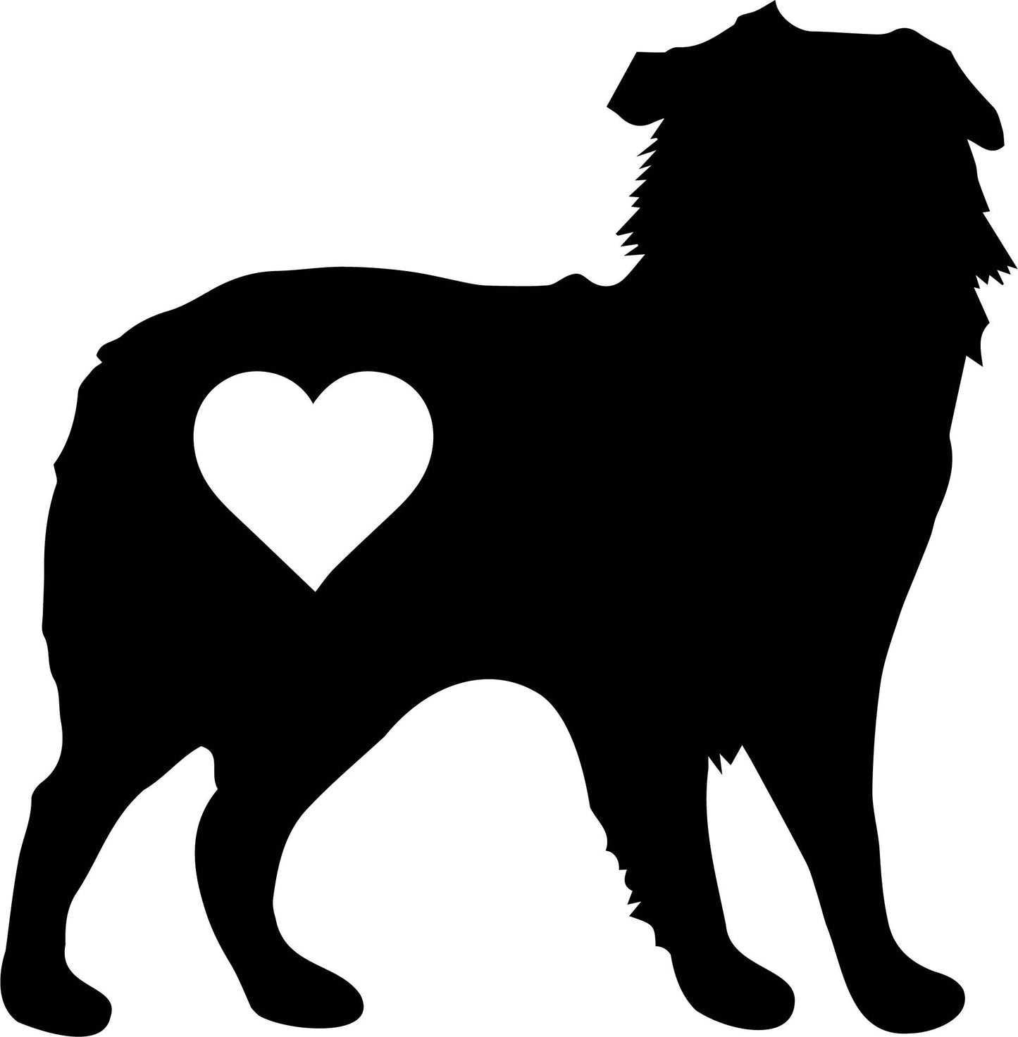 Australian Shepherd with Heart garden Stake