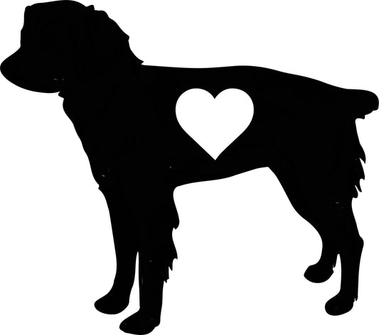 Brittany Dog with Heart Garden Stake