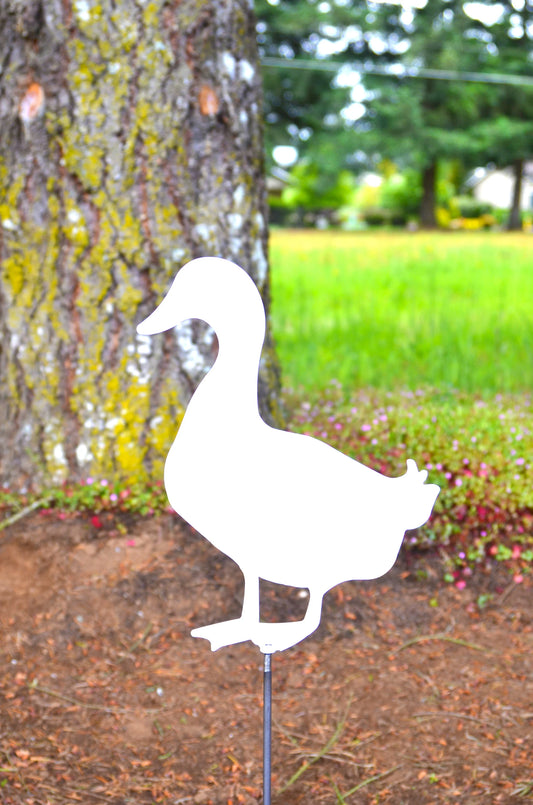 Metal Art Garden Duck Stake Decoration ,Spring Easter Gift Him Her Yard Art, Hand Made, Spring Garden Decoration, Outdoor Garden Decor Stake Attached(12" Stake Detachable)