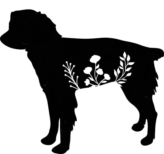 Brittany Dog Standing Floral Garden Decor