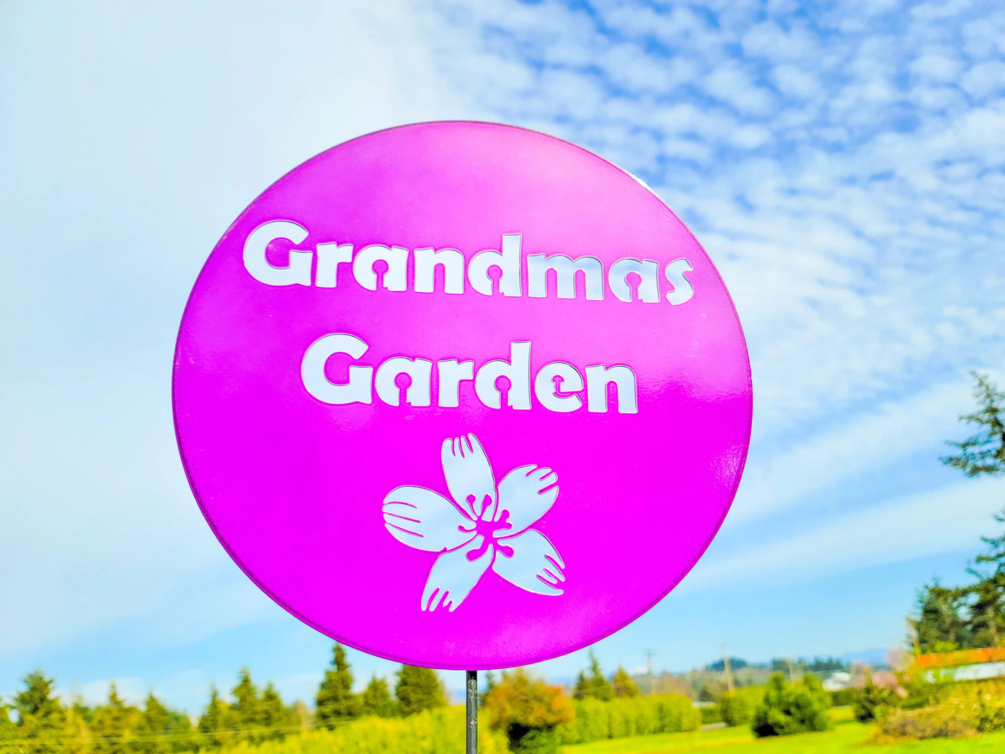 Personalized Grandmas Garden Metal Art Sign Stake Decoration, Garden, Yard Art, Hand Made, Spring Garden Decoration, Outdoor Garden Decor,  Stake Attached(12" Stake Detachable)