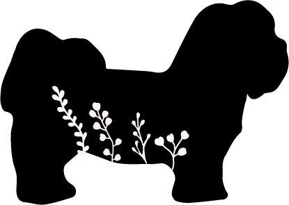 Metal Art Floral Lhasa Apso Stake Decoration, Garden, Yard Art, Hand Made, Spring Garden Decoration, Outdoor Garden Decor Stake Attached(12" Stake Detachable)