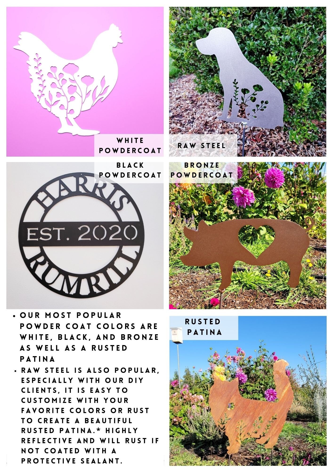 Metal Art Miniature Schnauzer Dog Stake Decoration w/cropped ears, Garden Yard Art Gift Garden Decoration Outdoor Garden Decor Personalized, Post mOunt Bracket, Wall Mount w/(Holes)