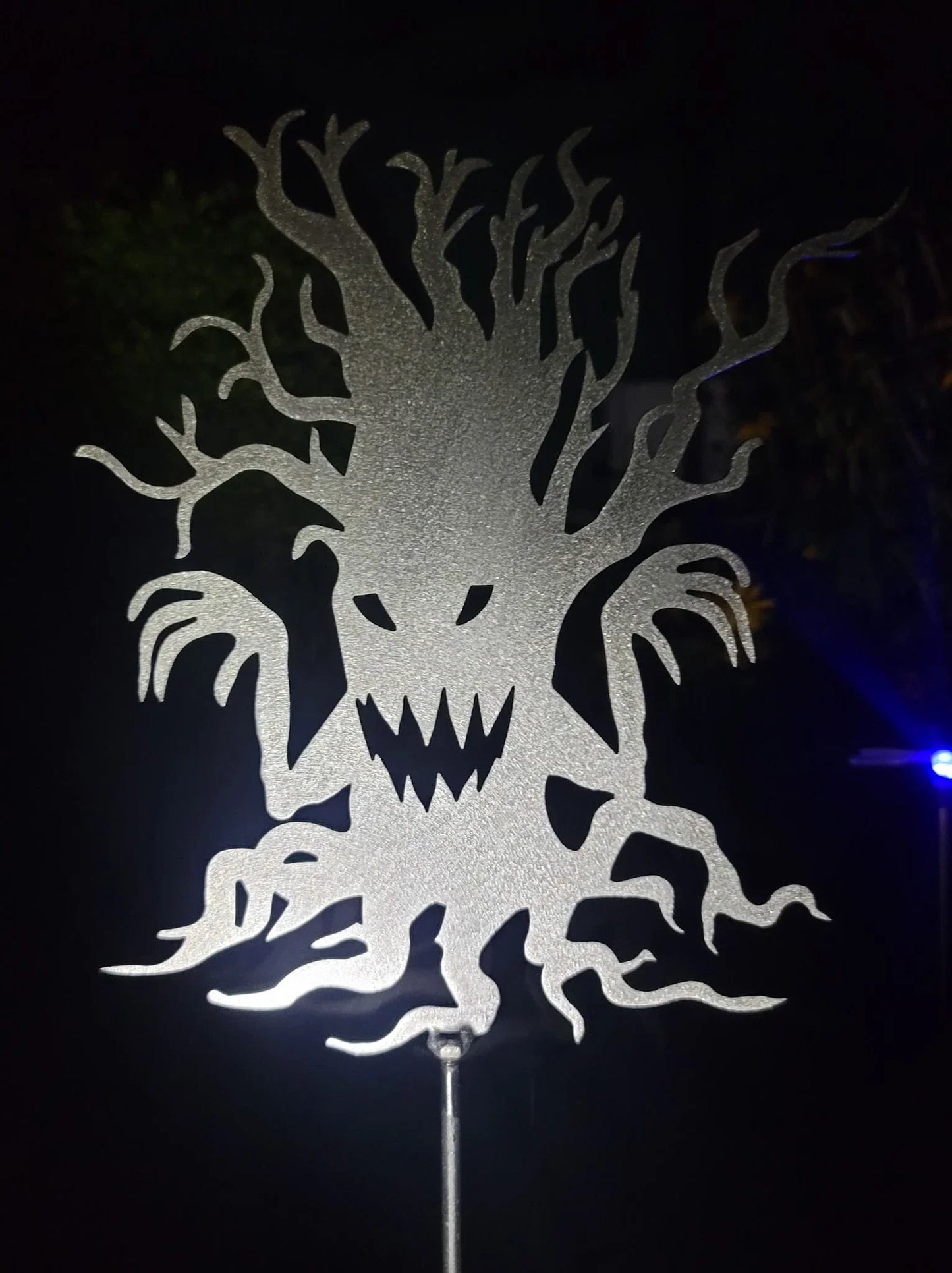 Spooky Tree Halloween Decor Garden Stake Decoration, Metal Yard Art, Hand Made, Spring Garden Decoration, Outdoor Garden Decor, Scary, Post Mount Bracket, Wall Mount w/(Holes)
