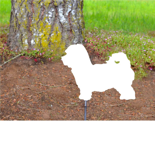 Metal Art Floral Shihpoo Dog Stake Decoration, Garden, Yard Art, Hand Made, Spring Garden Decoration, Outdoor Garden Decor puppy, memorial Stake Attached(12" Stake Detachable)
