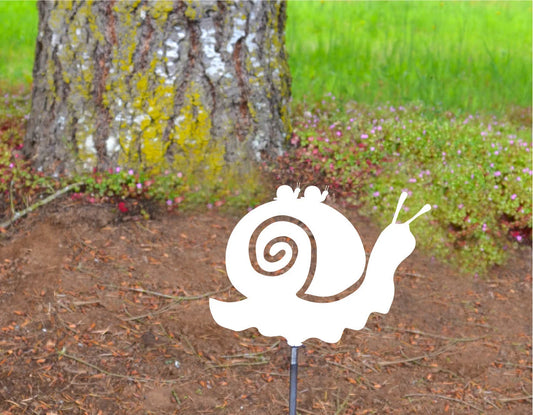 Metal Art Garden Snail mother and her babies Stake Decoration, Yard Art, Spring Garden Decoration, Outdoor Garden Decor, Gift, Garden Lover Stake Attached(12" Stake Detachable)