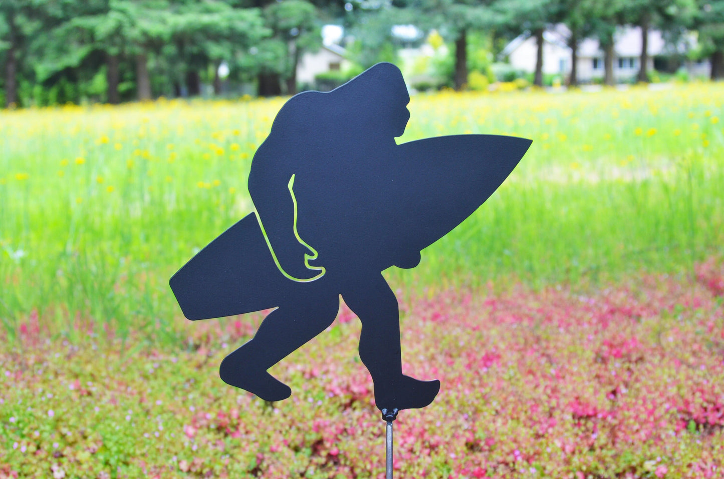 Bigfoot Surfer Garden Stake