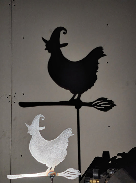 Halloween Witch Chicken Metal Wall Decor