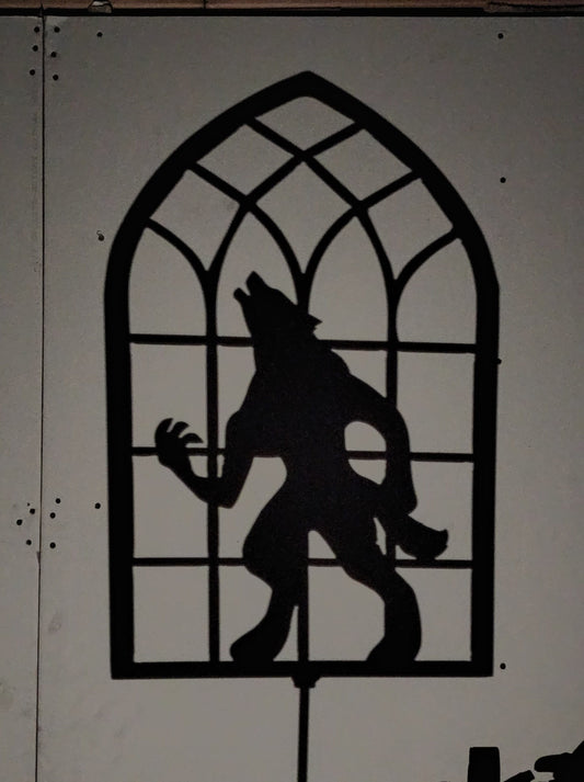 Halloween Werewolf Howling Window Garden Stake