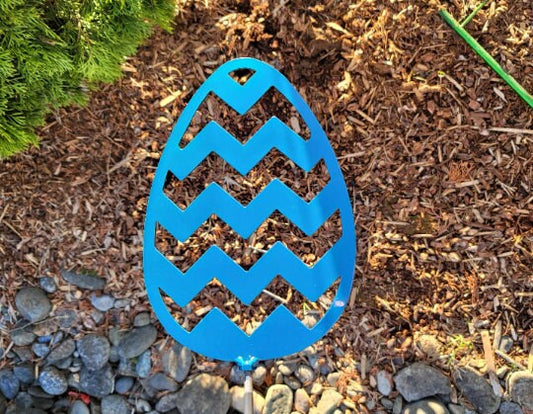 Striped Easter Egg Garden Stake