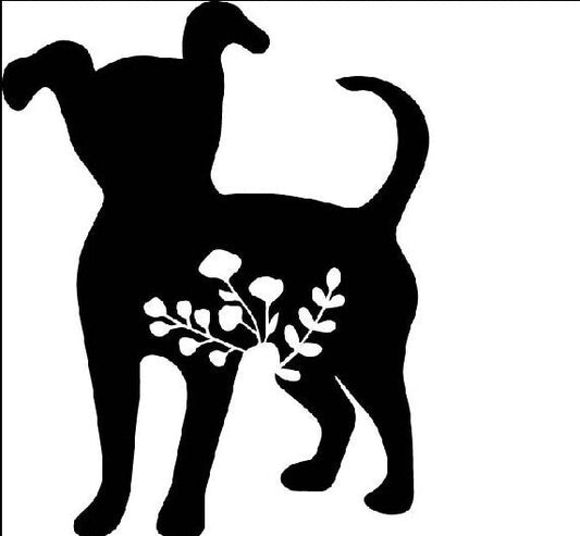 Metal Art Floral Miniature Pinscher Dog Lover Stake Decoration, Garden, Yard Art, Gift, Garden Decoration Outdoor Garden Decor Personalized, Post Mount Bracket, Wall Mount w/(Holes)