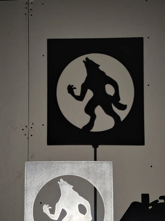 Halloween Werewolf Howling at Moon Garden Stake