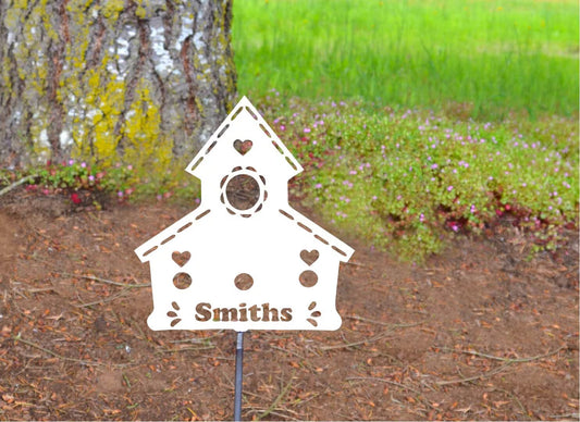 Birdhouse Garden Stake